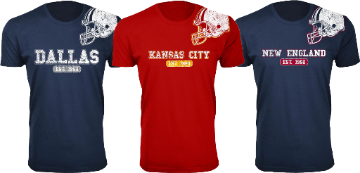 Men's Football Team Helmet Cotton T-Shirt Deal