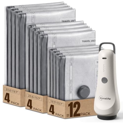 Vacuum Seal Bags for Clothing Travel 12-Pack Deal