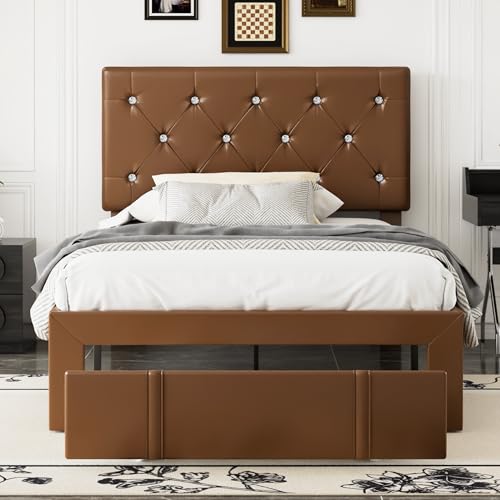 VECELO Twin Size Bed Frame with Storage Drawers Deal