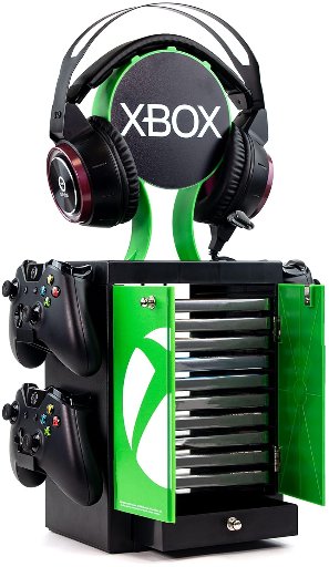 Numskull Official Xbox Series X Game Storage Locker, Headphone Stand and Controller Holder - Stores 10 Games