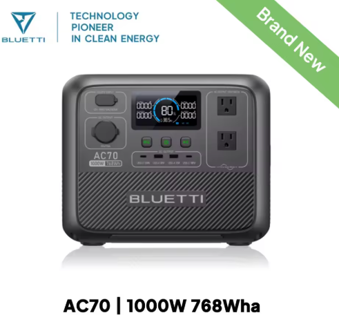 BLUETTI AC70 768Wh Portable Power Station 1000W Deal