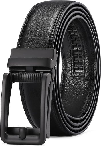 SENDEFN Men's Leather Dress Casual Belt 1 3/8" Automatic Adjustable Click Buckle Deal