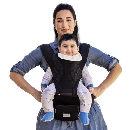 Grownsy 3D Knit Baby Carrier w/ Hip Seat (Black or White)