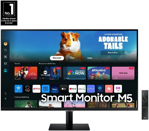 Samsung 32" Smart Monitor M5 (M50D) FHD with Streaming TV and Speakers