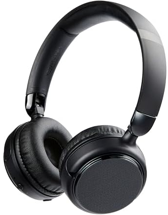 Amazon Basics Bluetooth On-Ear Headphones, Foldable, 35H Playtime