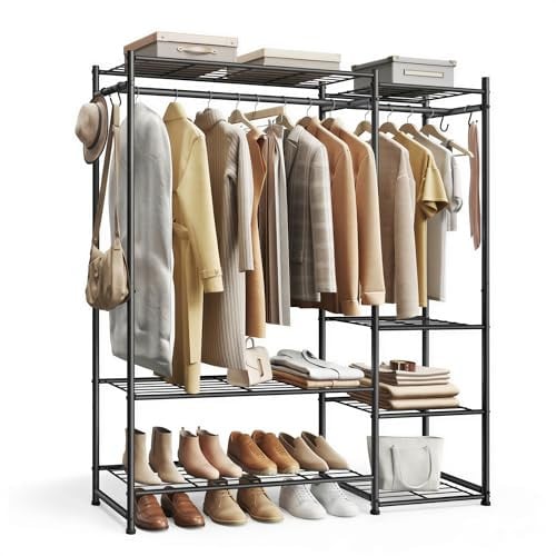SONGMICS Portable Closet Wardrobe with 7 Shelves and 2 Hanging Rods Deal