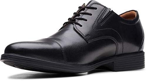 Clarks Men's Whiddon Cap Oxford Black Leather Size 10 Wide Deal