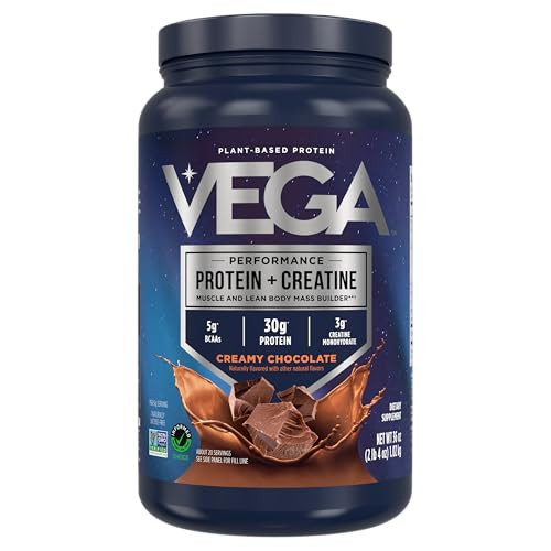 Vega Protein + Creatine 30g Plant-Based Protein Chocolate 20 Servings 36oz