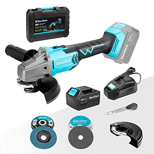 DURATECH 20V Brushless 4-1/2" Cordless Angle Grinder Kit w/ 4.0Ah Battery