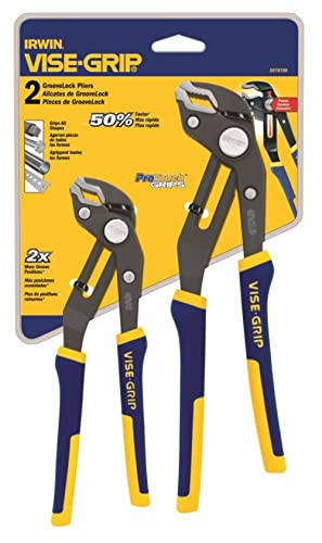 IRWIN Tools VISE-GRIP GrooveLock V-Jaw Pliers Set (8" & 10")