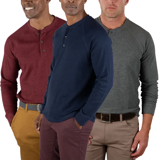 Tailor Vintage Airotec Performance Cotton Stretch Waffle Shirt - Crewneck or Henley