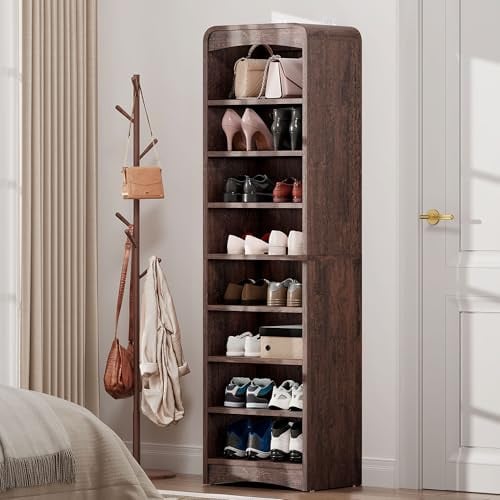 Freestanding 8-Tier Shoe Storage Cabinet with Adjustable Shelf