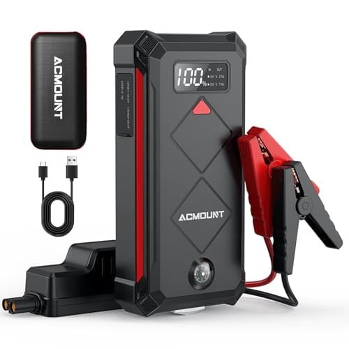 Acmount 5000A 12V Portable Car Jump Starter w/ 20000mAh Power Bank