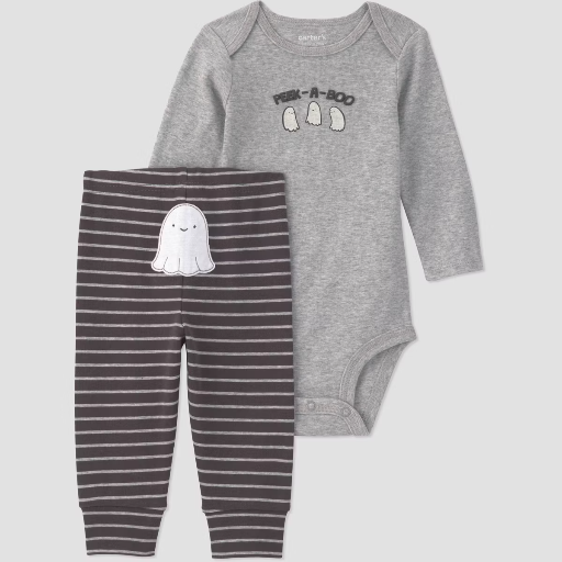 Carter's Just One You Baby Halloween Boys' 2pc Peek-A-Boo Ghost Bodysuit and Pants Set