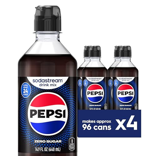 sodastream Pepsi Zero Sugar New Pour Bottle Beverage Mix 4-Pack 14.9-Oz