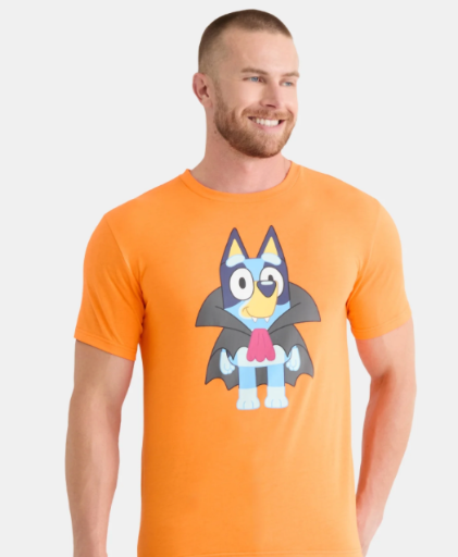 Bluey Men’s and Big Men's Halloween Graphic Tee with Short Sleeves, Sizes S-3XL
