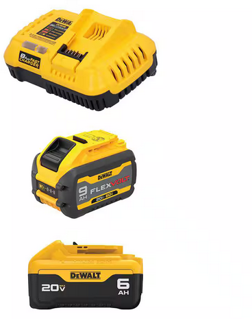 DeWalt 20V/60V MAX flexvolt Lithium-Ion 9.0Ah Battery and Charger Starter Kit with 6.0Ah Battery Deal