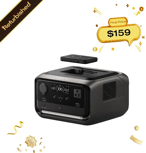 Refurbished EcoFlow River 3 Plus 286Wh Wireless Boost Combo & 5000mAh RAPID Power Bank