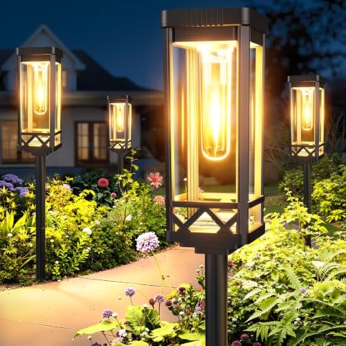 KOOPER Solar Taller Solar Pathway Lights Outdoor (8 Pack) Deal