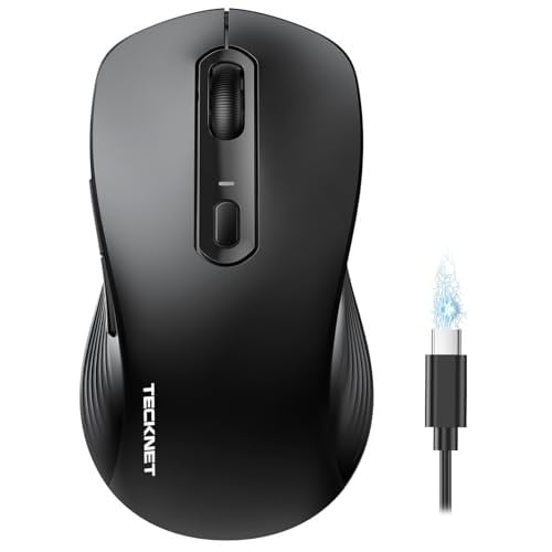Tecknet 4800 DPI Ergonomic Wireless Rechargeable Silent Optical Mouse