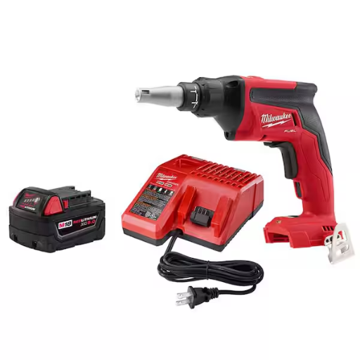 Milwaukee M18 FUEL 18-Volt Lithium-Ion Brushless Cordless Drywall Screw Gun w/5.0Ah Battery Starter Kit