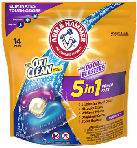 Arm & Hammer Odor Blasters Plus Oxi Clean Power Paks 14 Count Deal