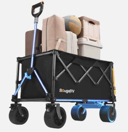 BougeRV Electric Foldable Utility Camping Wagon with Power Bank