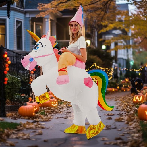 SYNCFUN Adult Ride-On Unicorn Inflatable Halloween Costume