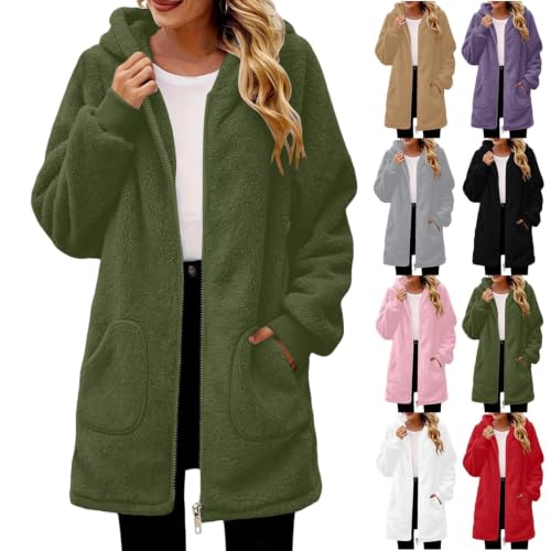 Long Fleece Coats Fuzzy Open Front Jackets Deal