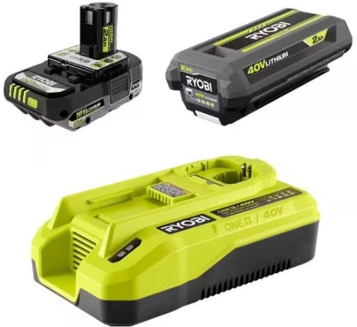 Ryobi ONE+ 18V/40V Starter Kit with (1) 18V 2Ah Battery, (1) 40V 2Ah Battery