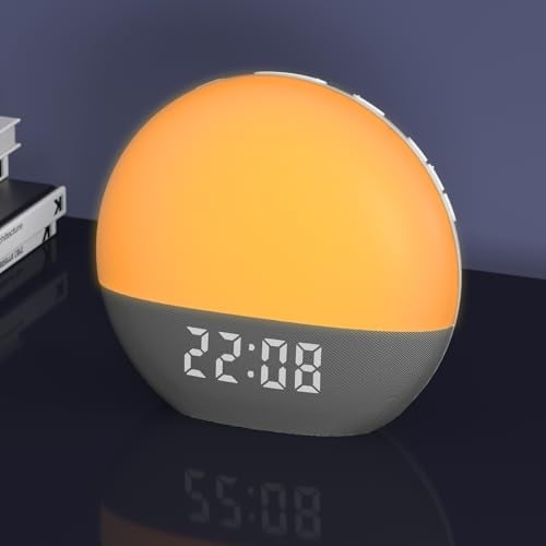 Sunrise Alarm Clock with 24 Sounds, FM Radio, Bluetooth Speaker