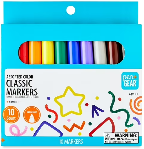 Pen+Gear Classic Markers, Broad or Fine Point, 10-12 Count