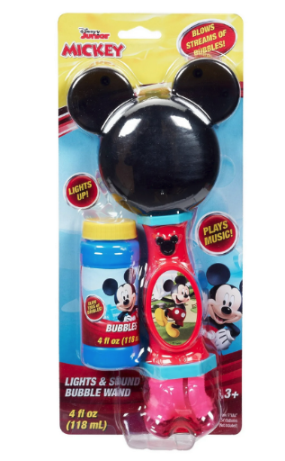 DISNEY Mickey Mouse or Minnie Mouse Light and Sound Bubble Wand