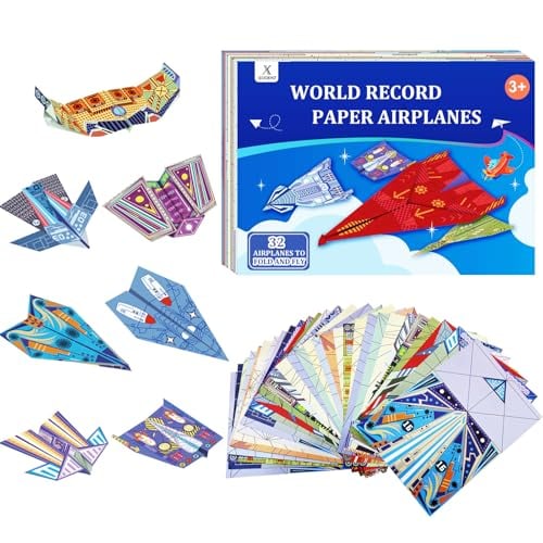 Xuoent 32-Sheet Paper Airplane Kit w/ 16 Classic Designs Deal