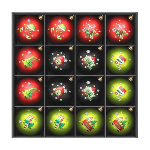 Christmas Ornament Balls Set, 16 Count