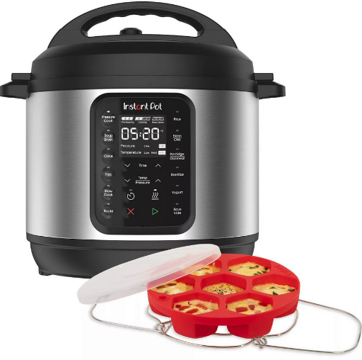 Instant Pot 6 QT 9-in-1 Pressure Cooker with Bonus Silicone Pan