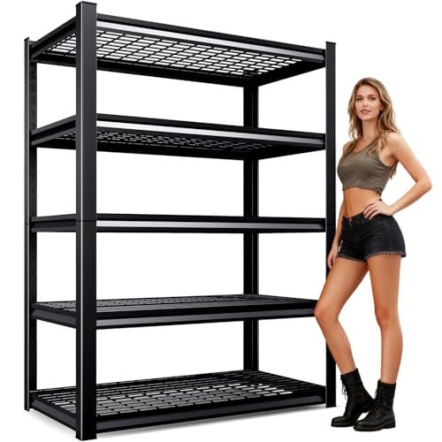 71" H Garage Shelving 5-Tier Heavy Duty Adjustable Storage Shelves Deal