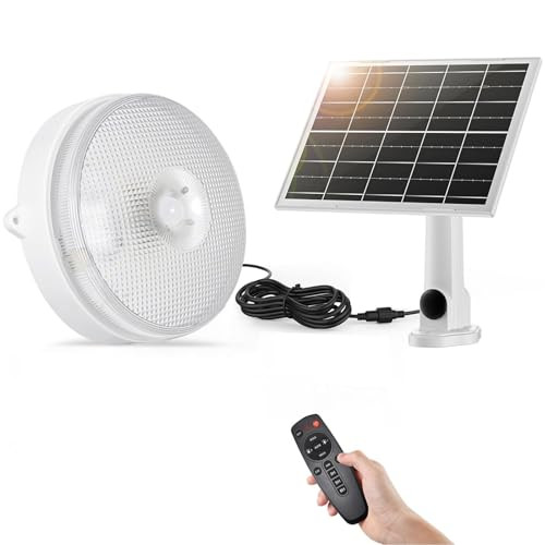 Malitupy Motion Sensor Solar Ceiling Light with Remote Control