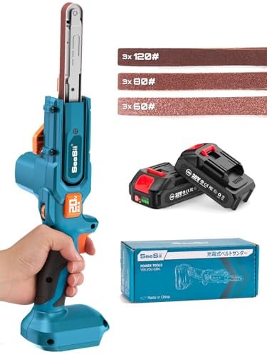 Seesii 1/2" x 18" Hand Held Belt Sander w/ 2x 2.0Ah Battery & Charger