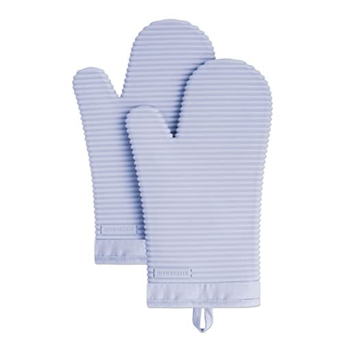 KitchenAid Ribbed Soft Silicone Oven Mitt 2-Pack Set, 7.5"x13", Lavender Cream Deal