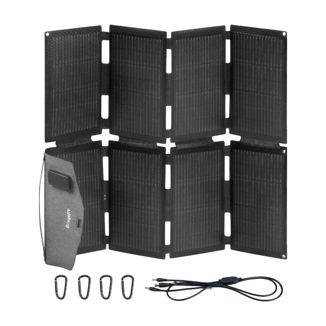 BougeRV 100W N-Type Fiberglass Portable Solar Panel