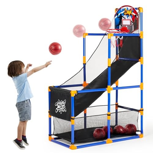 JOYIN Arcade Basketball Game Set with 4 Balls and Hoop