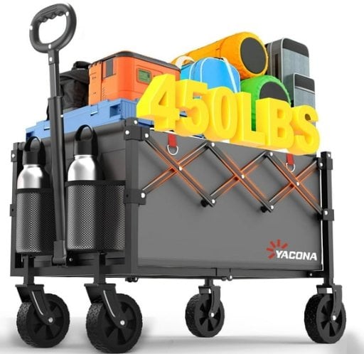 YACONA Foldable Wagon Cart with Wheels 360lbs Capacity Deal
