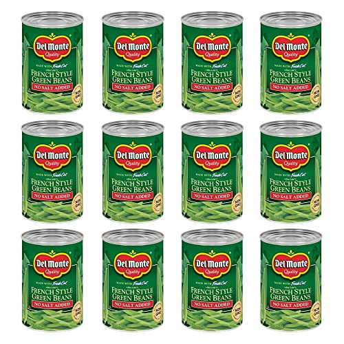 12 Pack of Del Monte FRESH CUT BLUE LAKE No Salt Added French Style Green Beans, 14.5 Oz. Cans