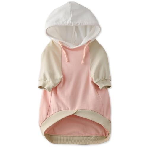 Pet Passion Rocky Original Lightweight Hooded Tee 100% Organic Cotton Dog Hoodie Original Pink Colorblock X-Large (55-80 lbs)