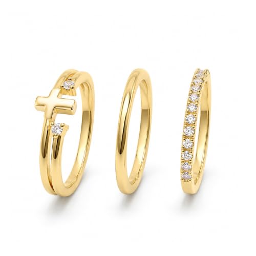 Stackable Gold Cross Rings Deal