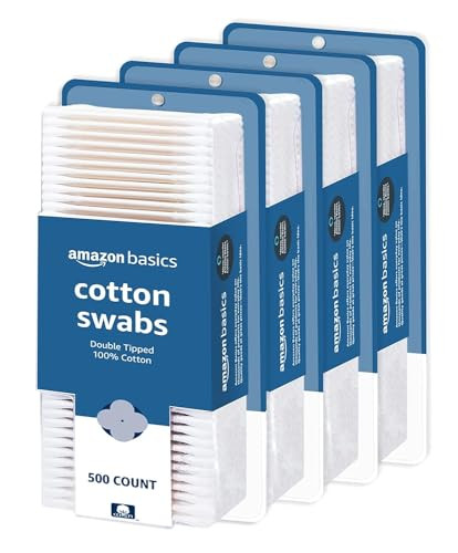 Amazon Basics Cotton Swabs 4-Pack 500-Count