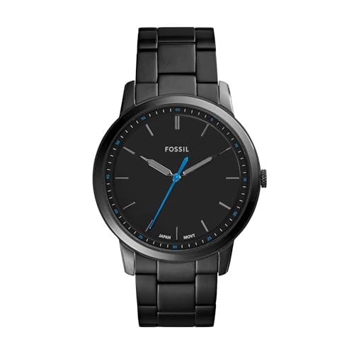 Fossil Men's Minimalist Quartz Stainless Steel Black Three-Hand Watch