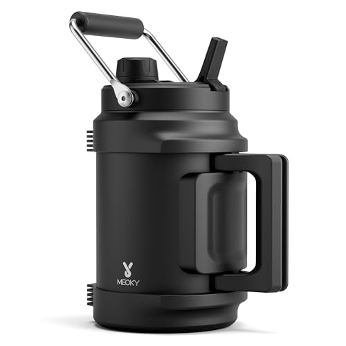 Meoky 64 oz Insulated Stainless Steel Water Bottle with 2-in-1 Straw & Spout Lid (Night) Deal