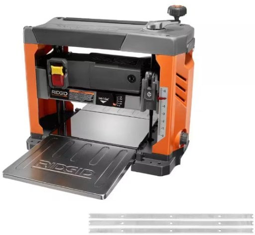 RIDGID 15 Amp Corded 13 inch Thickness Planer with Replacement Blades 3-Pack